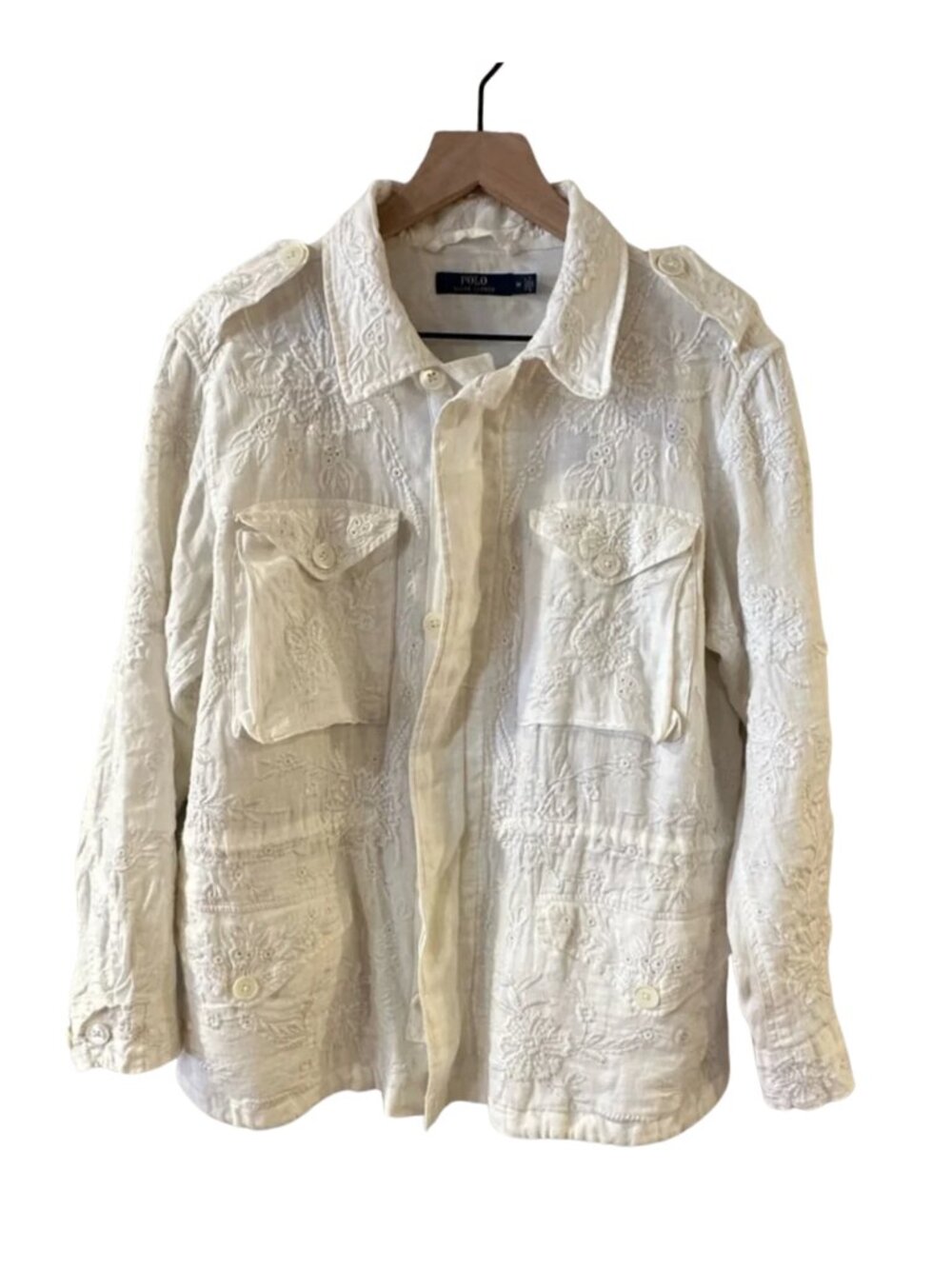 Polo Ralph Lauren White Lace Cargo Jacket